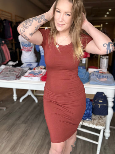 Rust Classic Short Sleeve Dress