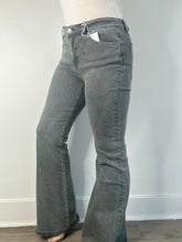 Load image into Gallery viewer, Black Acid Wash Frayed Bootcut Jeans