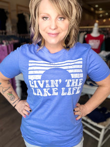 Livin’ the Lake Life Heather Blue Tee