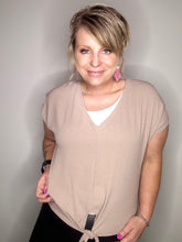 Load image into Gallery viewer, Camel Bottom Tie Blouse