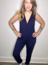 Load image into Gallery viewer, Navy V Neck Jumper