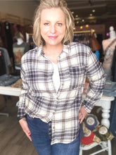 Load image into Gallery viewer, Black Accent Plaid Flannel Long Sleeve