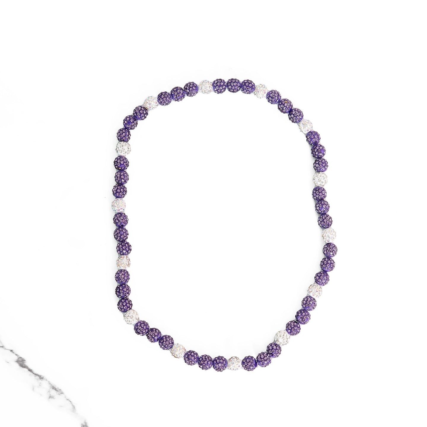 Purple and White Bling Sports Necklace