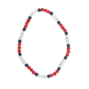 Red Navy and White Bling Sports Necklace