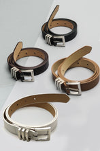 Load image into Gallery viewer, White Square Buckle Leather Belt