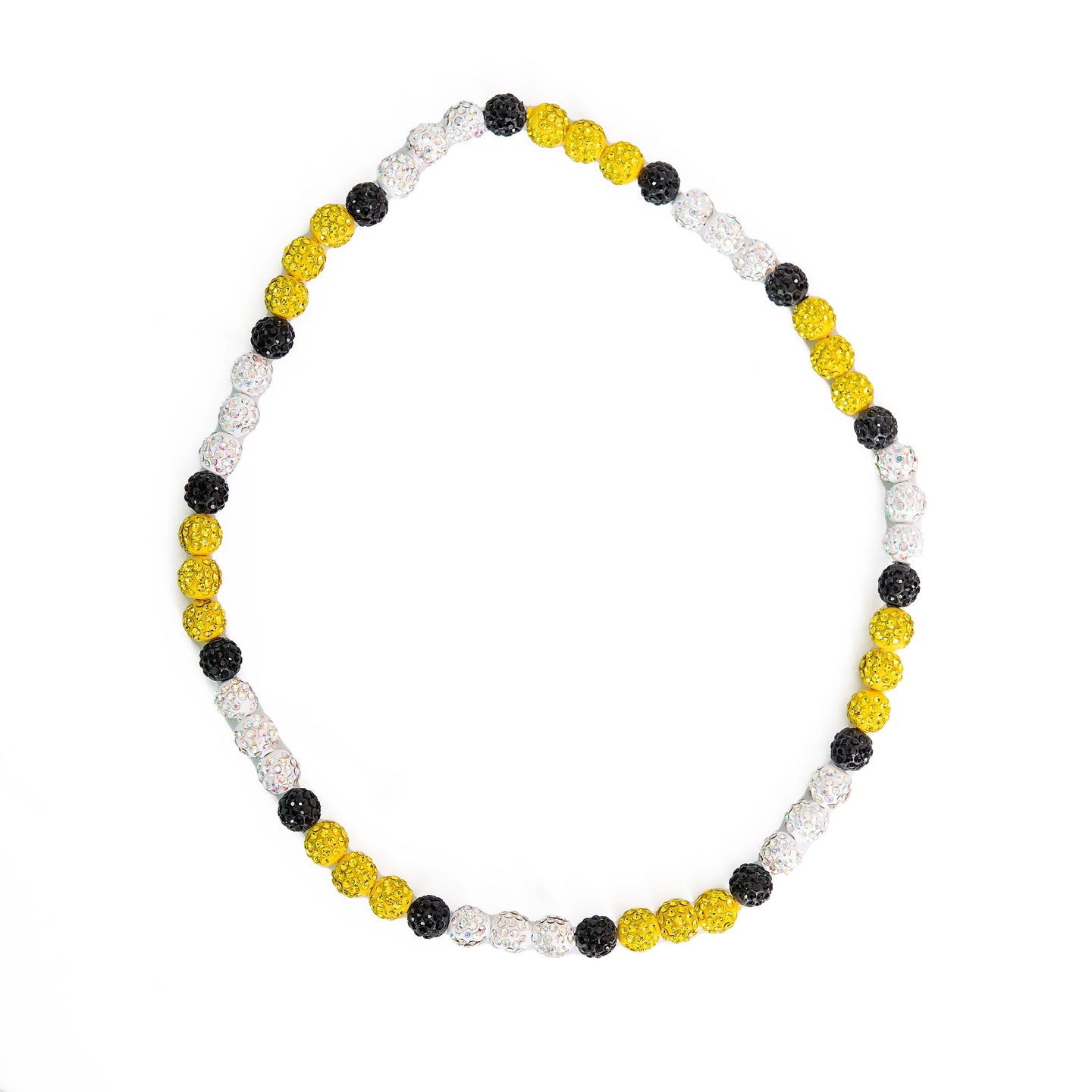 Yellow White and Black Bling Sports Necklace