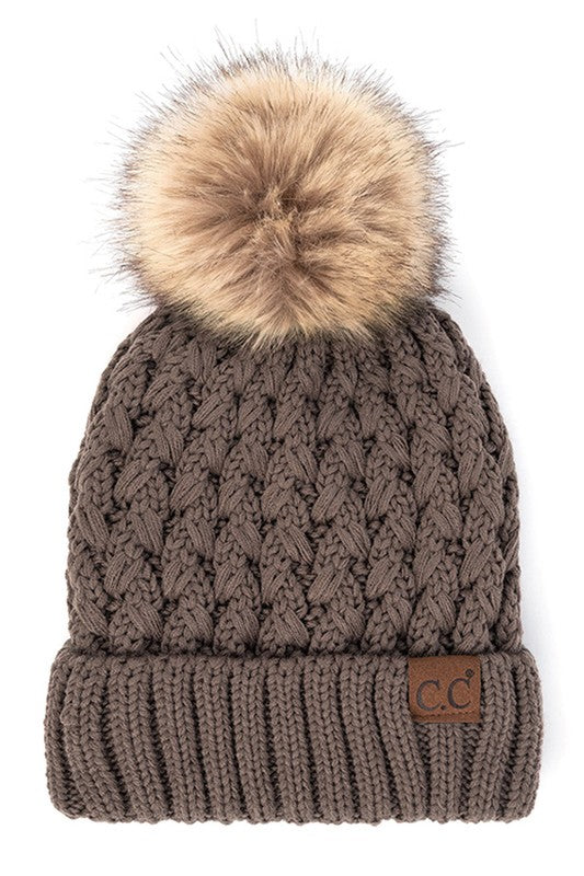 CC Knit Beanie with Pom