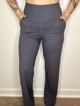 Load image into Gallery viewer, Gray High Waist Straight Leg Pants