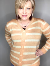 Load image into Gallery viewer, Lt. Coral &amp; Cream Striped Cardigan