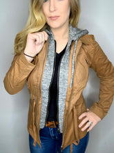 Load image into Gallery viewer, Tan Hooded Lightweight Jacket
