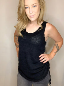 Black Sleeveless Knit Top