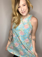 Load image into Gallery viewer, Aqua Floral Tank Top