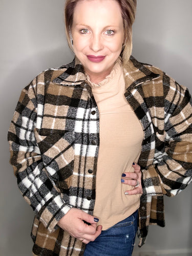 Black & Tan Plaid Shacket