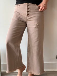 Lt Mauve Cropped Pants - Size M