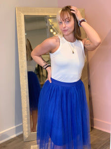 Royal Blue Tulle Skirt