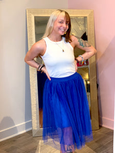 Royal Blue Tulle Skirt