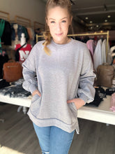 Load image into Gallery viewer, Grey Crewneck with Pockets