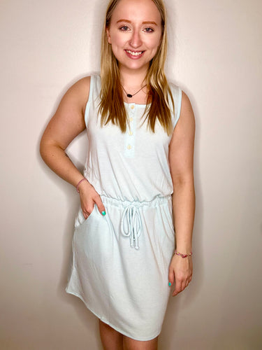 Baby Blue Henley Tank Dress