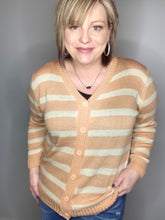 Load image into Gallery viewer, Lt. Coral &amp; Cream Striped Cardigan
