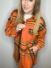 Load image into Gallery viewer, Orange Multi Plaid Shacket