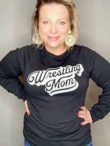 Wrestling Mom Navy Crewneck