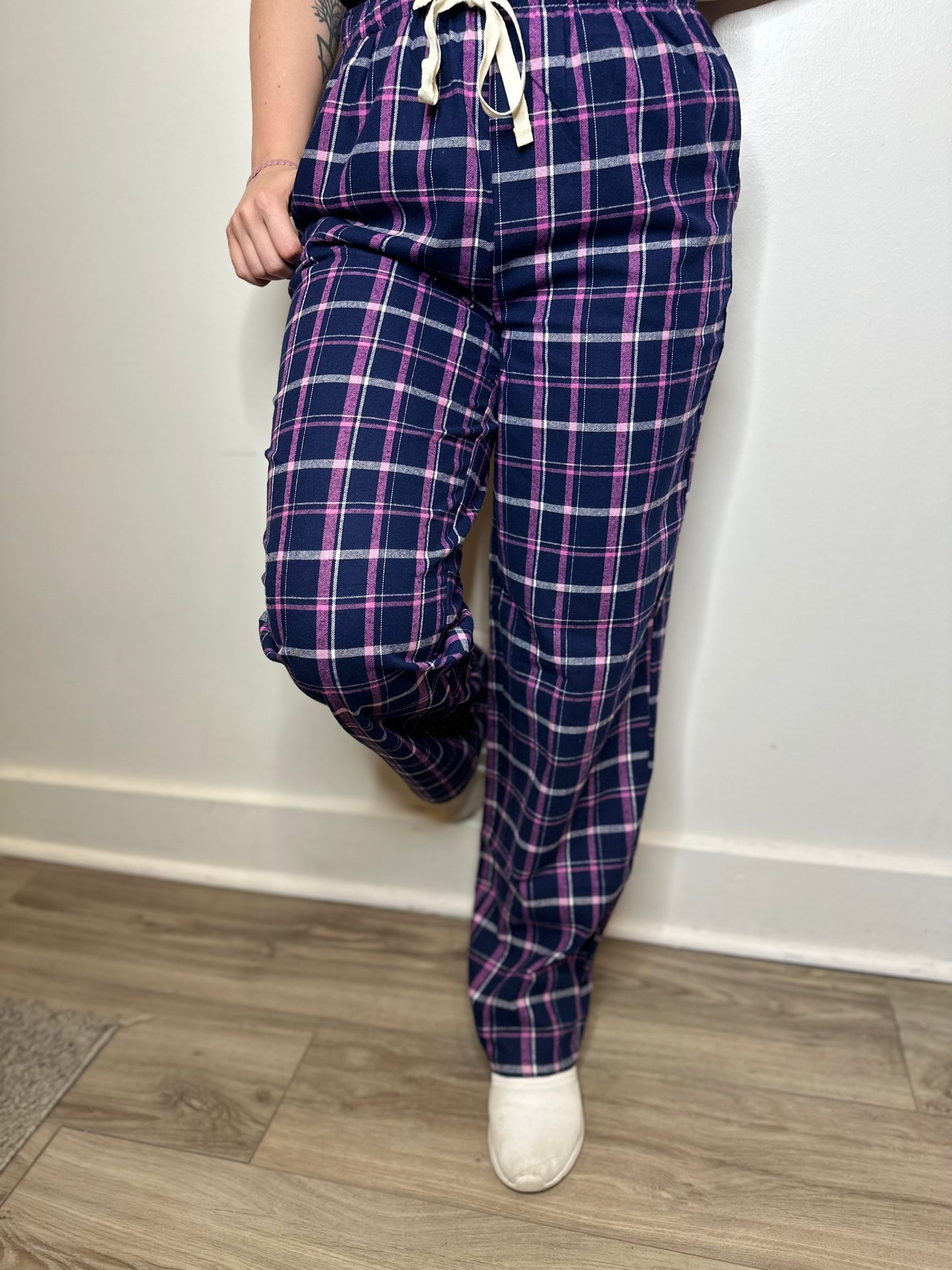 Navy Plaid Lounge Pants