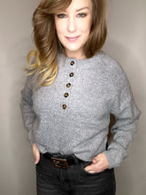 Load image into Gallery viewer, Grey Button Front Sweater