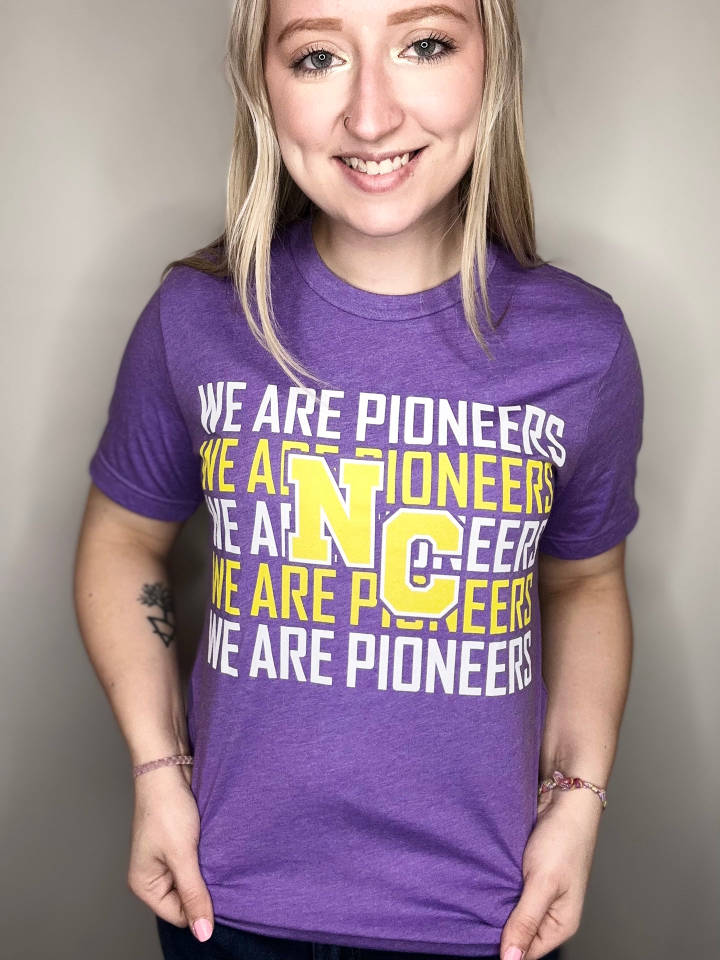 We Are Pioneers Heather Purple Short Sleeve