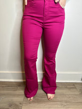 Load image into Gallery viewer, Magenta High Rise Boot Cut Jean