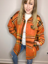 Load image into Gallery viewer, Orange Multi Plaid Shacket
