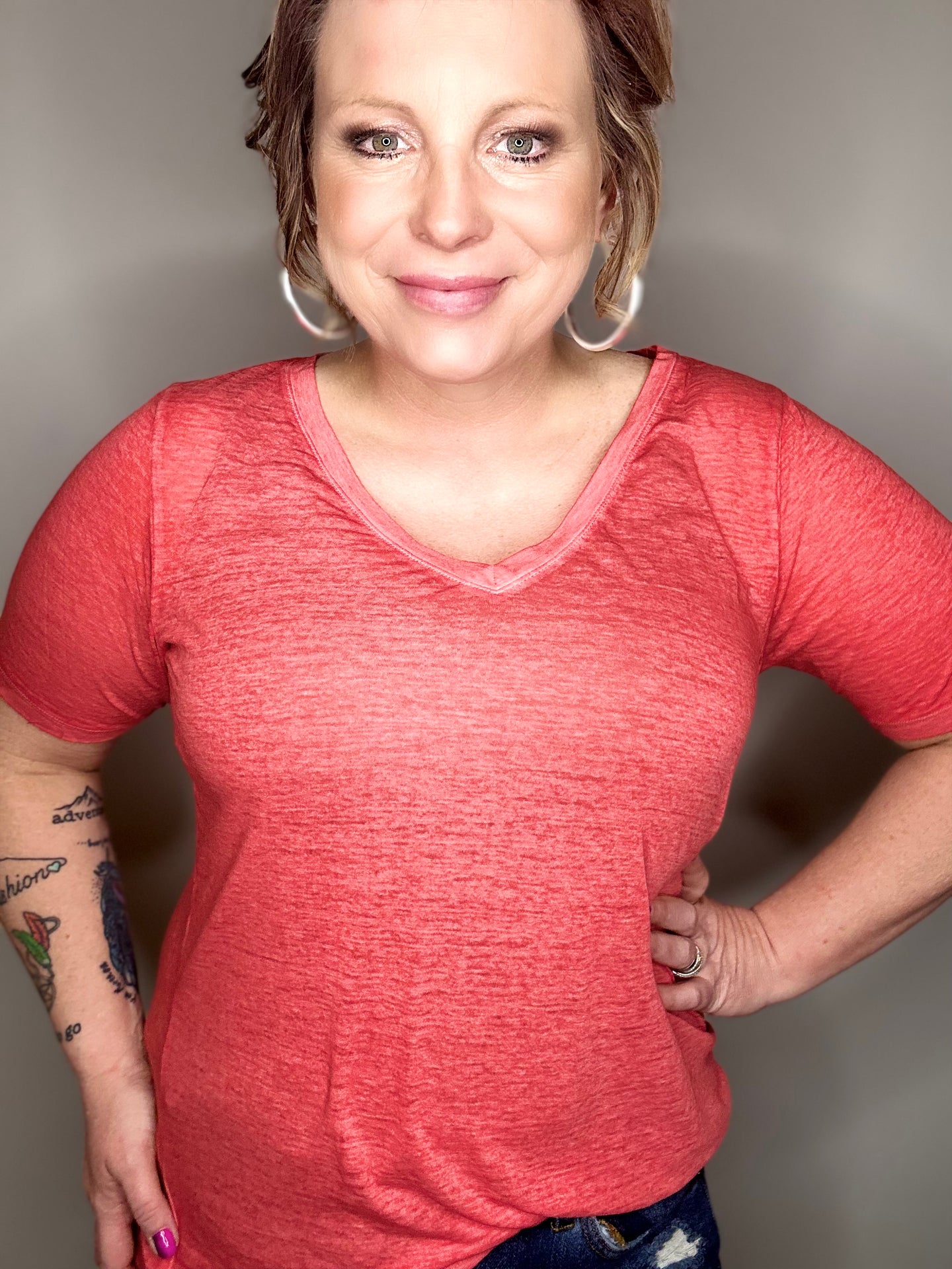 Ruby Short Sleeve V Neck