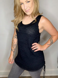 Black Sleeveless Knit Top