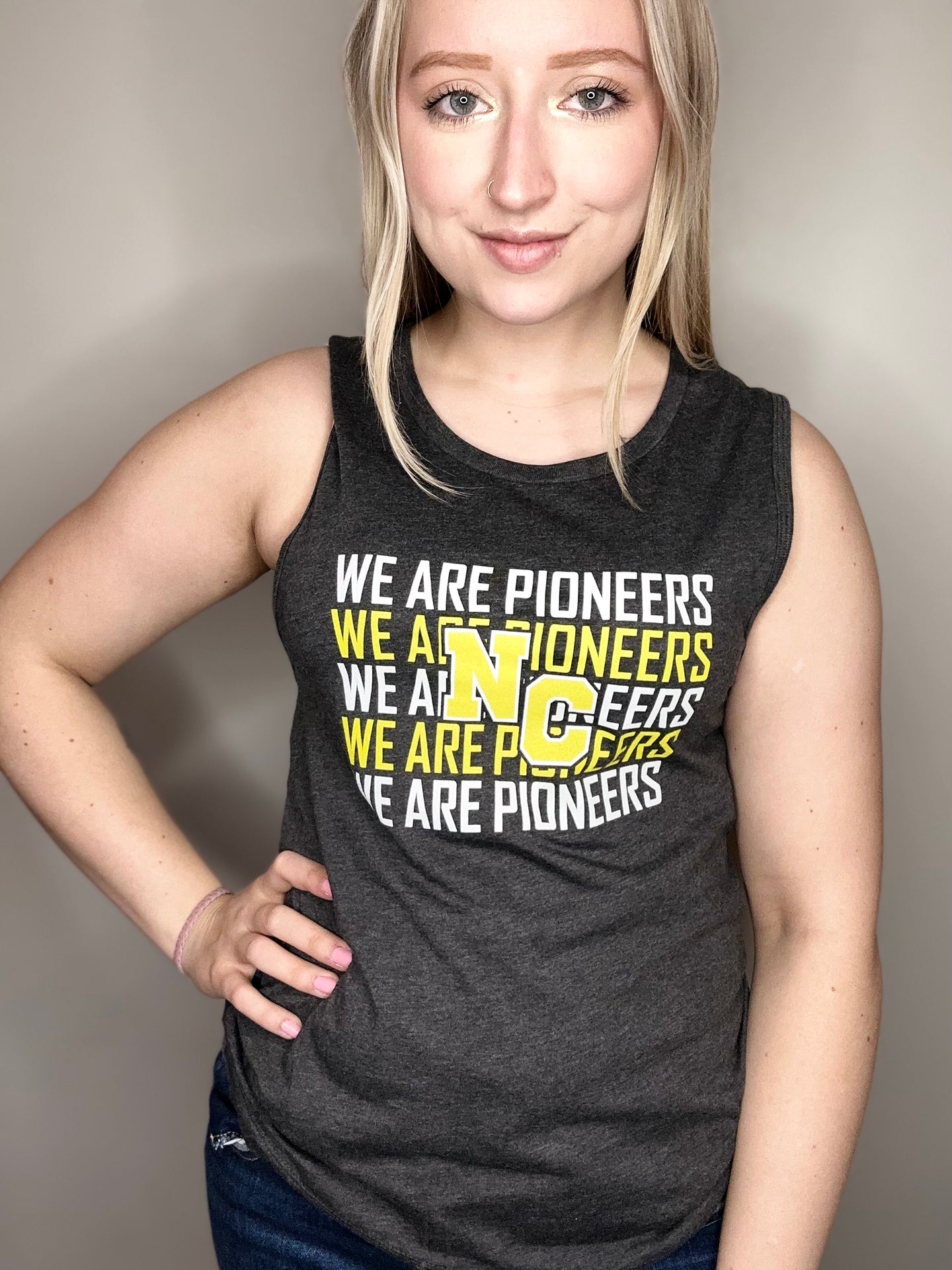We Are Pioneers Dark Grey Muscle Tank