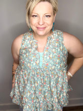 Load image into Gallery viewer, Sage Floral Sleeveless Top in