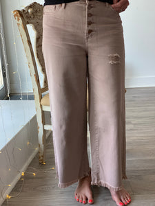 Lt Mauve Cropped Pants - Size M