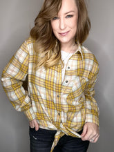 Load image into Gallery viewer, Mustard &amp; Ivory Plaid Button Up