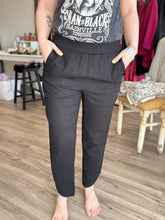 Load image into Gallery viewer, Black Linen Smocked Pant