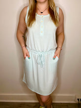 Load image into Gallery viewer, Baby Blue Henley Tank Dress