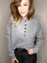 Load image into Gallery viewer, Grey Button Front Sweater