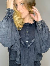 Load image into Gallery viewer, Vintage Black Ruffle Top