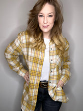Load image into Gallery viewer, Mustard &amp; Ivory Plaid Button Up