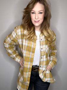 Mustard & Ivory Plaid Button Up