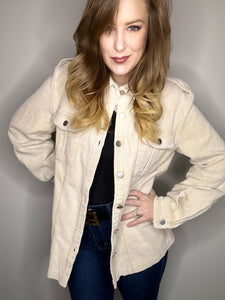 Oatmeal Corduroy Shacket