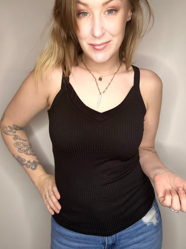 Black Ribbed Cami