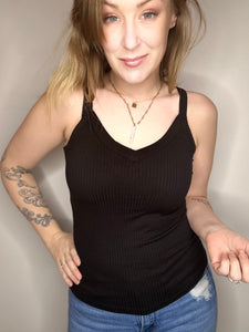 Black Ribbed Cami