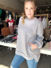 Load image into Gallery viewer, Grey Crewneck with Pockets