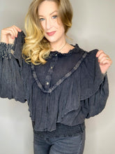 Load image into Gallery viewer, Vintage Black Ruffle Top