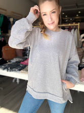 Load image into Gallery viewer, Grey Crewneck with Pockets