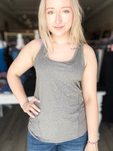 Load image into Gallery viewer, Heather Black Racerback Active Tank
