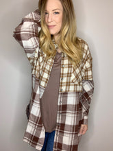 Load image into Gallery viewer, Brown Mixed Plaid Button Down w/ Pockets